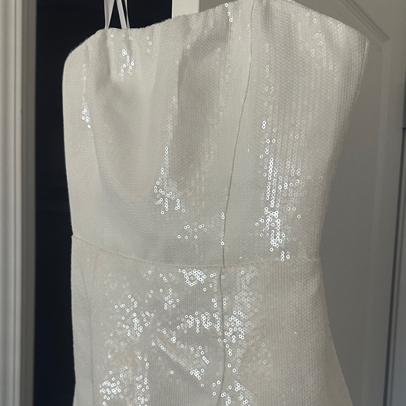 Lulu's Pristine Dazzle Ivory Sequin Strapless Mini Dress - Picture 3 of 5